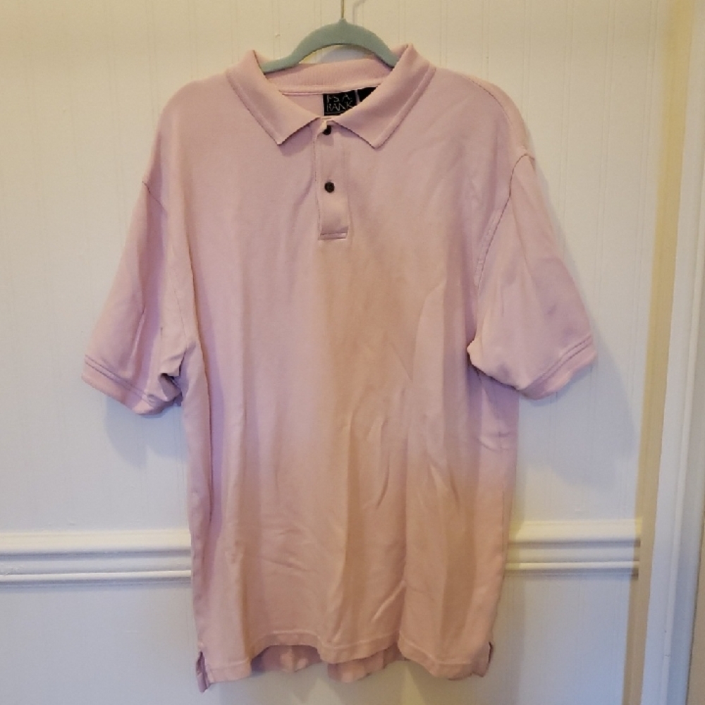 Jos. A. Bank Traveler's Collection Pink Cotton Polo